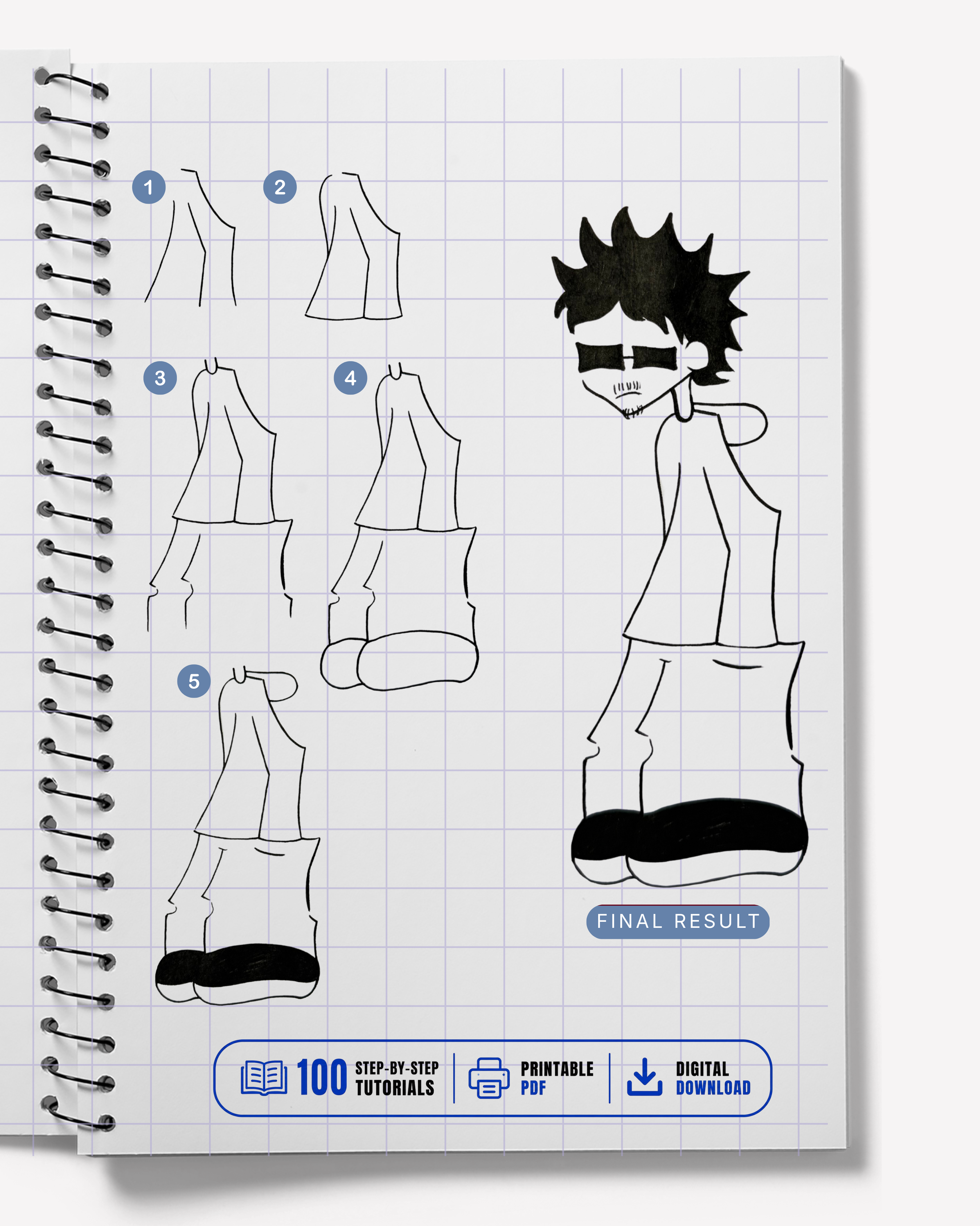Street Y2K Character Drawing Guide | 100 Step-by-Step Tutorials