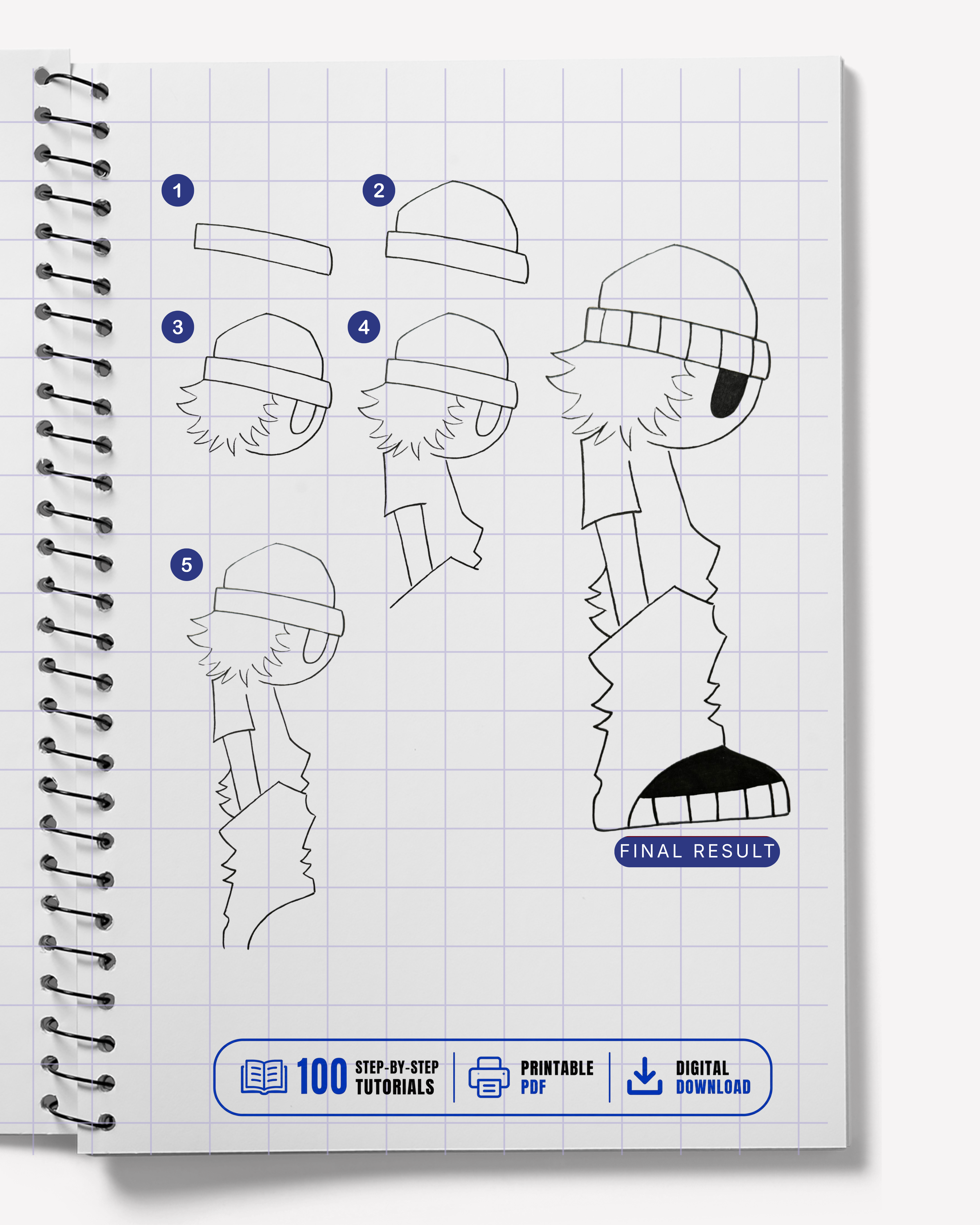 Street Y2K Character Drawing Guide | 100 Step-by-Step Tutorials