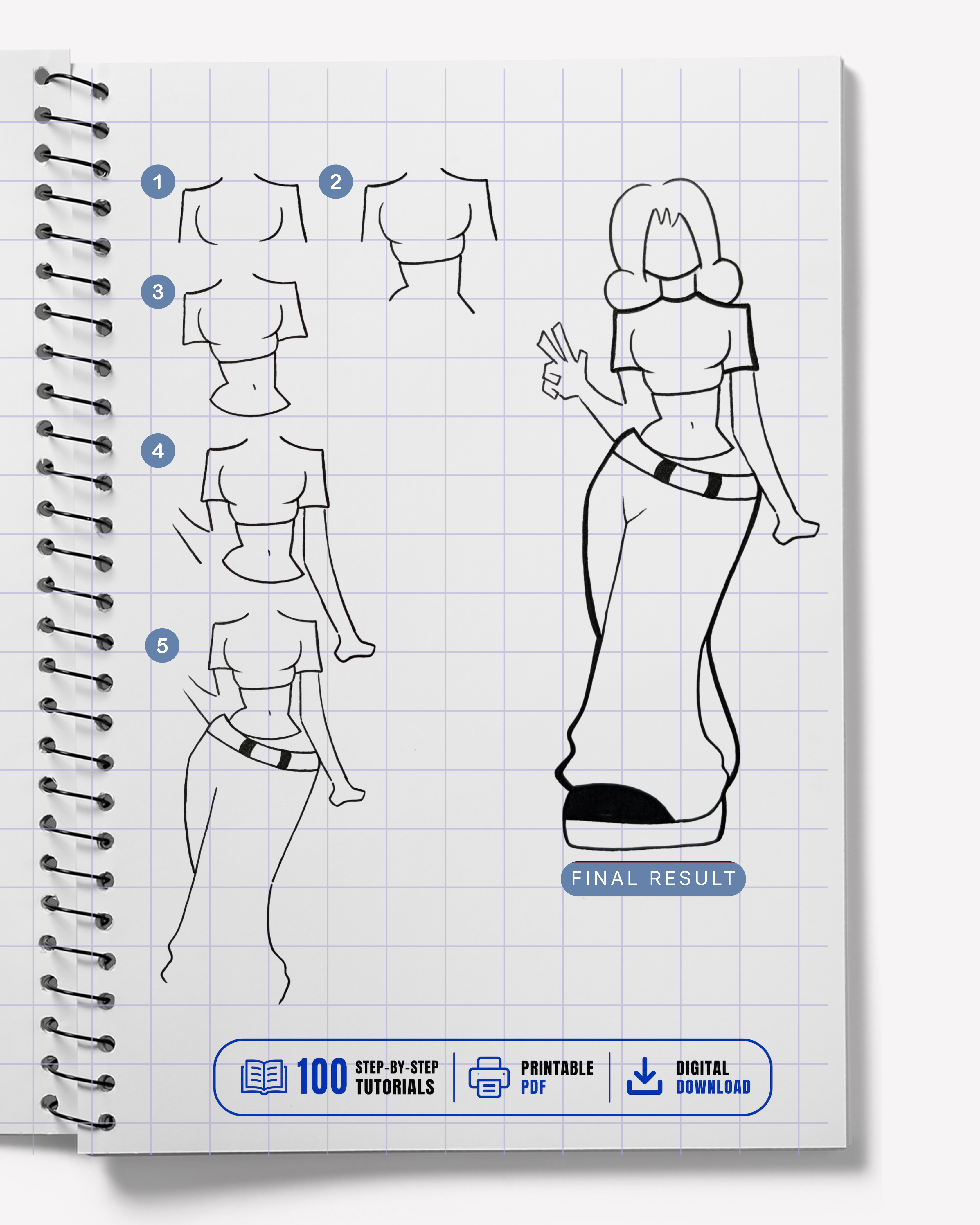 Street Y2K Character Drawing Guide | 100 Step-by-Step Tutorials